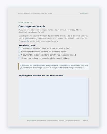 Inside the National Workplace Injury Recovery Guide by Hurt Square: Overpayment Watch, how to spot a payment error before it costs you.