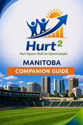 Cover of the Manitoba MVA Companion Guide by Hurt Square, a fillable car accident claim and recovery guide for Manitoba.