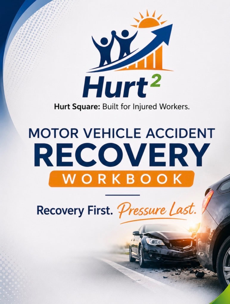 Cover of the National MVA Recovery Guide by Hurt Square, a Canadian car accident claim and recovery guide for use in any province.