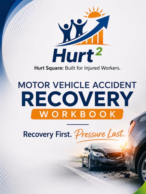 Cover of the National MVA Recovery Guide by Hurt Square, a Canadian car accident claim and recovery guide for use in any province.