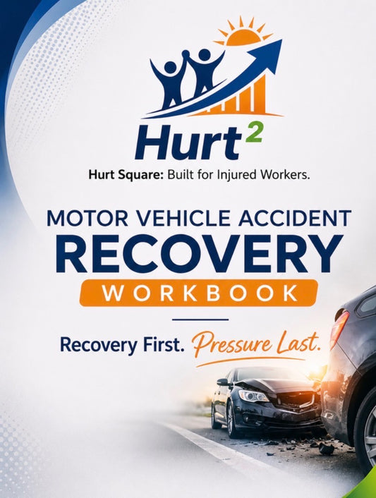 Cover of the National MVA Recovery Guide by Hurt Square, a Canadian car accident claim and recovery guide for use in any province.