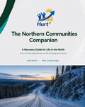Cover of the Ontario Northern Companion Guide by Hurt Square, The Crossing edition, a fillable medical travel log for northern Ontario workplace injury claims.