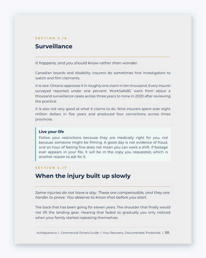 Inside the National Commercial Truckers Guide by Hurt Square: Surveillance, what drivers should know rather than wonder about during a claim.
