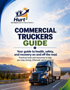 Cover of the National Commercial Truckers Guide by Hurt Square, a fillable recovery guide for Canadian commercial drivers hurt in a crash or on the job.