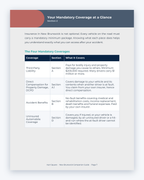 Inside the New Brunswick MVA Companion Guide by Hurt Square: Your Mandatory Coverage at a Glance, a one-page overview of how the system works.