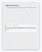 Inside the Nova Scotia Workplace Injury Companion Guide by Hurt Square: WCB Nova Scotia at a Glance, a one-page overview of how the system works.