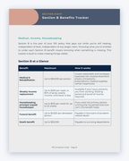 Inside the Prince Edward Island MVA Companion Guide by Hurt Square: Section B Benefits Tracker, a fillable page for keeping your own record.