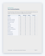 Inside the Prince Edward Island Workplace Injury Companion Guide by Hurt Square: Your Functional Baseline, a fillable page for keeping your own record.