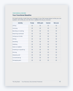 Inside the Quebec Workplace Injury Companion Guide by Hurt Square: Your Functional Baseline, a fillable page for keeping your own record.