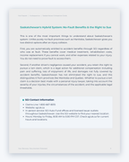 Inside the Saskatchewan MVA Companion Guide by Hurt Square: Saskatchewan's Hybrid System, No-Fault Benefits and the Right to Sue, a plain-language guide to the benefits you may claim.