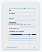 Inside the Territories MVA Companion Guide by Hurt Square: Functional Capacity Worksheet, a fillable page for keeping your own record.