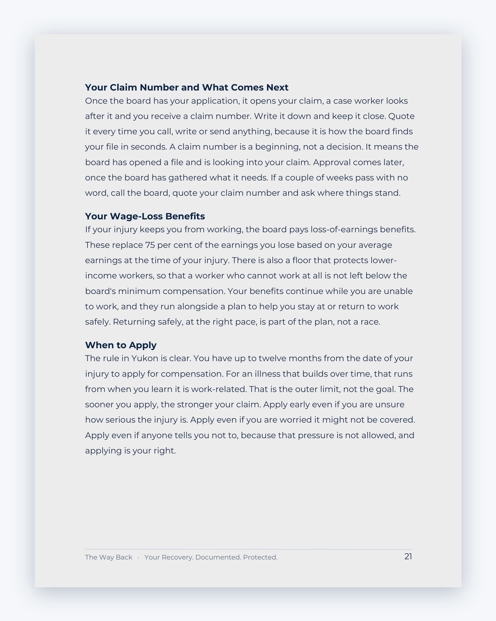 Inside the Yukon Workplace Injury Companion Guide by Hurt Square: Your Wage-Loss Benefits, a plain-language guide to the benefits you may claim.