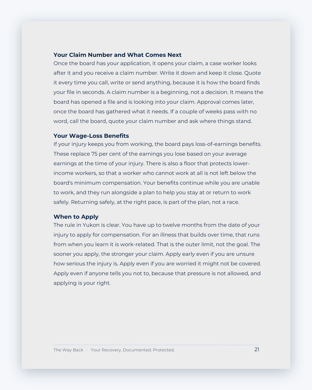 Inside the Yukon Workplace Injury Companion Guide by Hurt Square: Your Wage-Loss Benefits, a plain-language guide to the benefits you may claim.